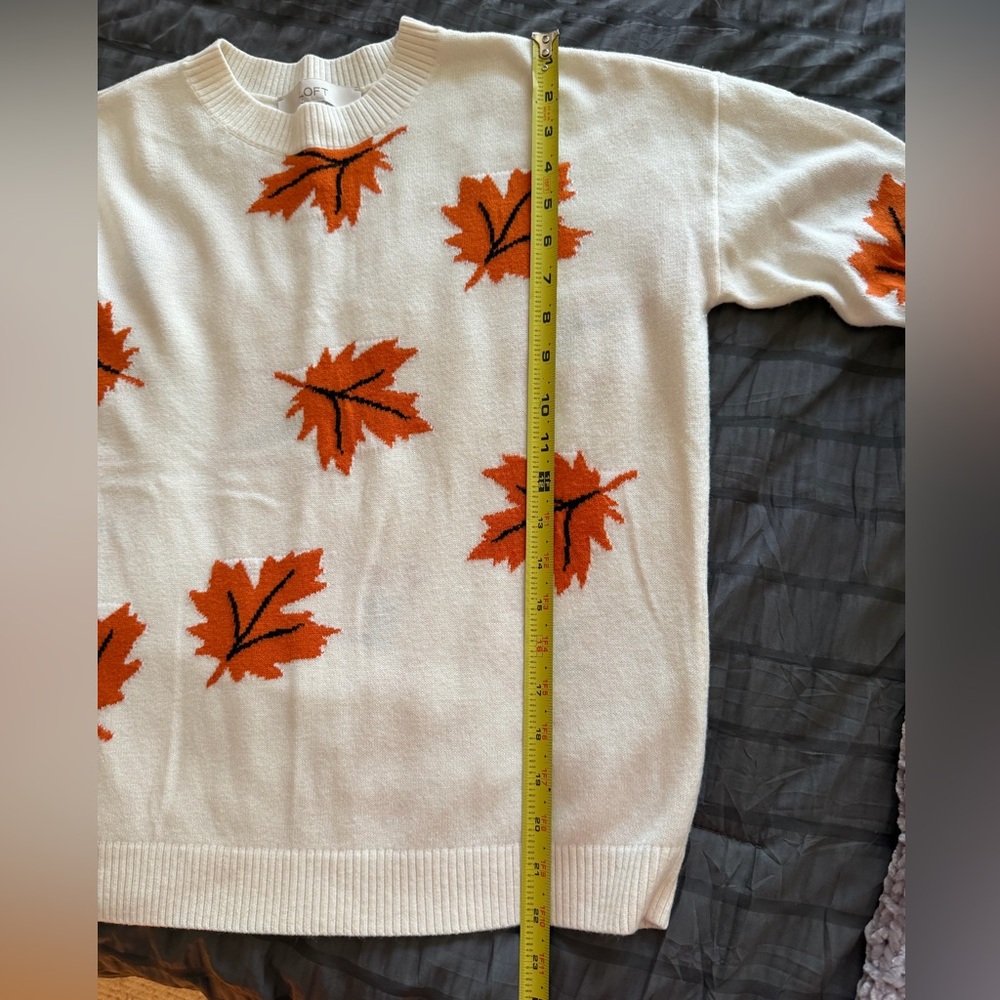 LOFT Fall leaves sweater- size small - Picture 8 of 9